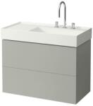 Laufen KARTELL BY LAUFEN Alsószekrény két fiókkal, fiókelosztóval, bal polcos 810339 / bal polcos 810338 mosdóhoz, Kavics szürke 90X60X45 - H4076080336411 (H4076080336411)