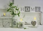  3 LEDes világító falikép fehér Sweet home 40x30cm 00872