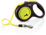 flexi Neon lesă retractabilă reflectorizantă - M, 25 kg, 5 m, galben-negru