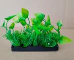 Plantă de acvariu artificială verde cu frunze în formă de cupă și plante mici (20 cm)