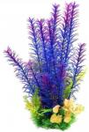 Plantă de acvariu violetă cu tulpină lungă și plantă de acvariu cu flori galbene (29 cm)