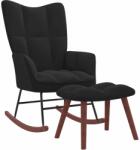 vidaXL Scaun balansoar cu taburet, negru, catifea (328156) Balansoar