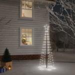 vidaXL Brad de Crăciun, 108 LED-uri alb rece, 180 cm, cu țăruș (343551) - vidaxl
