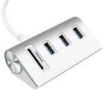 Rocketek 5 in 1 3xUSB 3.0 SD MicroSD HUB dokkoló adapter - USB 3.0, SD & MicroSD TF kártyaolvasó HUB Dokkoló Állomás (RT-HC422)