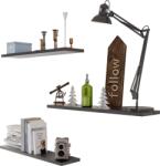 TEMPO KONDELA Polcok, 3 db, fekete, FEDOR