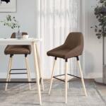 vidaXL Scaune de bar, 2 buc. , gri taupe, material textil (338749)