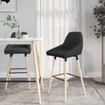 vidaXL Scaune de bar, 2 buc. , negru, material textil (338752)
