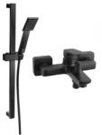 FERRO SET2IN1 VITTO BLACK VERDELINE - Baterie perete cada dus cu set de dus culisant SQUERTO BLACK (BVI1VLBL+N170BL-B)