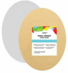 Atelier Panel pânzat oval alb 4 mm cu pânză de bumbac textură fină, Atelier Panza pictura
