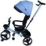 KidsCare Tricicleta copii, Kids Carepliabila Impera albastru, scaun rotativ, copertina de soare, maner pentru parinti