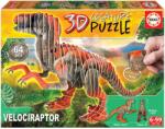Educa Puzzle dinozaur Velociraptor3D Creature Educa lungime 55 cm 64 piese de la 6 ani (EDU19382)