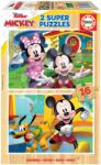 Educa Puzzle din lemn Mickey & Minnie Disney Educa 2x16 piese (EDU19287) Puzzle