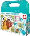 Educa Puzzle Disney Animals în valiză Progressive Educa 12-16-20-25 piese în valiză (EDU19309) Puzzle