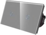 Luxion Intrerupator Simplu + Simplu cu Touch din Sticla LUXION - culoare gri