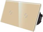 Luxion Intrerupator Simplu + Simplu cu Touch din Sticla LUXION - culoare auriu