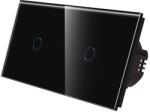 Luxion Intrerupator Simplu + Simplu cu Touch din Sticla LUXION - culoare negru