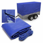  Magasított utánfutó takaró ponyva 207x114x90 cm kék 2 zipzárral 62345