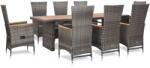 vidaXL Set mobilier cu perne, 9 piese, gri, poliratan 46047