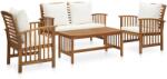 vidaXL Set mobilier cu perne, 4 piese, lemn acacia 3057975
