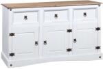 vidaXL Servantă alb 132x43x78 cm lemn masiv pin mexican gama Corona (282634) Comoda
