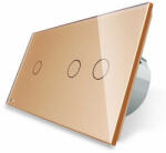 LIVOLO Intrerupator simplu+dublu Livolo, wireless cu panou din sticla (VL-FC1R-2G/VL-FC2R-2G-13)