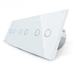 LIVOLO Intrerupator tactil 3 x dublu Livolo cu panou din sticla Crystal (VL-3P702-2G-11)