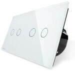 LIVOLO Intrerupator tactil dublu+dublu Livolo cu panou din sticla Crystal (VL-FC2-2G/FC2-2G-11)