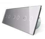 LIVOLO Intrerupator tactil 3 x dublu Livolo cu panou din sticla Crystal (VL-3P702-2G-15)