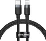  USB Type-C töltő- és adatkábel, Lightning, 100 cm, 18W, törésgátlóval, gyorstöltés, PD, cipőfűző minta, Baseus Cafule, CATLKLF-G1, fekete/szürke