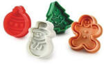  4 darabos karácsonyi mintájú fondant és marcipán mintázó (T05221)