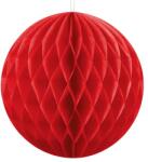 PartyDeco Glob decorativ din hârtie - roșu 10 cm