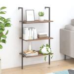 vidaXL Raft înclinat cu 3 niveluri maro închis / negru 64x35x120, 5 cm (336380) Biblioteca