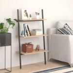 vidaXL Raft înclinat cu 3 niveluri maro deschis și negru 64x34x116 cm (336370) Biblioteca