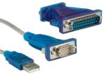 Roline Кабел Roline 12.99. 1160, USB A(м) към Serial DB-9(м), 1.8m, бял (12.99.1160RW)
