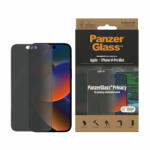 Panzer Стъклен протектор PanzerGlass за Apple iPhone 14 Pro Max, UWF Privacy, Antibacterial - Черен