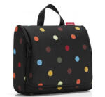 Reisenthel toiletbag XL fekete-színes pöttyös kozmetikai táska (WO7009)