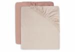 Jollein Minimal gumis lepedő 2db - Pale pink és rosewood 60x120 cm (2511-507-00158)