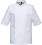 Portwest C738 - MeshAir Pro rövidujjú séfkabát, fehér (C738WHRXXL) - munkavedelemzona