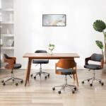 vidaXL 4 db hajlított fa és műbőr forgó étkezőszék (3054927)