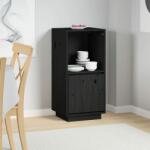 vidaXL Servantă, negru, 38x35x80 cm, lemn masiv de pin (814348) Comoda