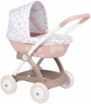 Smoby Cărucior adânc cu husă textilă Pram Natur D'Amour Baby Nurse Smoby pentru păpușă de 42 cm înălțimea mânerului 58 cm de la 18 luni (SM254118)