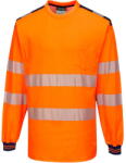 Portwest T185 - PW3 Hi-Vis hosszú ujjú póló, narancs/tengerészkék (T185ONR5XL) - munkavedelemzona