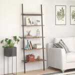 vidaXL Raft înclinat cu 5 niveluri maro închis / negru 64x34x185, 5 cm (336377) Biblioteca