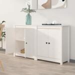 vidaXL Servante, 2 buc. , alb, 70x35x80 cm, lemn masiv de pin (3114065) Comoda