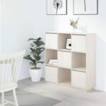 vidaXL Dulap înalt, alb, 110, 5x35x117 cm, lemn masiv de pin (814370) Comoda