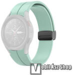  Okosóra D-gyűrűs sportszíj - VILÁGOSZÖLD - szilikon, speciális csatos - 20mm széles - SAMSUNG Galaxy Watch5 44mm (SM-R915F) / Watch5 40mm (SM-R905F) / Galaxy Watch5 Pro (SM-R925F)