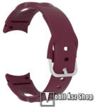  Okosóra szíj 2 az 1-ben - BORDÓ - szilikon, 2 méret - Rövid szíj: 112mm / Hosszú szíj: 130mm + 95mm hosszú - SAMSUNG Galaxy Watch5 44mm (SM-R915F) / Watch5 40mm (SM-R905F) / Galaxy Watch5 Pro (SM-R925