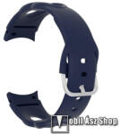  Okosóra szíj 2 az 1-ben - SÖTÉTKÉK - szilikon, 2 méret - Rövid szíj: 112mm / Hosszú szíj: 130mm + 95mm hosszú - SAMSUNG Galaxy Watch5 44mm (SM-R915F) / Watch5 40mm (SM-R905F) / Galaxy Watch5 Pro (SM-R
