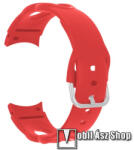  Okosóra szíj 2 az 1-ben - PIROS - szilikon, 2 méret - Rövid szíj: 112mm / Hosszú szíj: 130mm + 95mm hosszú - SAMSUNG Galaxy Watch5 44mm (SM-R915F) / Watch5 40mm (SM-R905F) / Galaxy Watch5 Pro (SM-R925