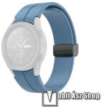  Okosóra D-gyűrűs sportszíj - VILÁGOSKÉK - szilikon, speciális csatos - 20mm széles - SAMSUNG Galaxy Watch5 44mm (SM-R915F) / Watch5 40mm (SM-R905F) / Galaxy Watch5 Pro (SM-R925F)